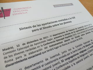Síntesis de las aportaciones de los jóvenes españoles para el Sínodo 2018 sobre los jóvenes